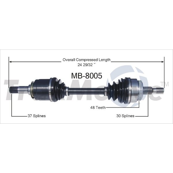 Surtrack Axle Cv Axle Shaft, Mb-8005 MB-8005 - main
